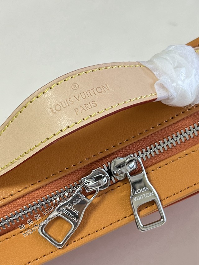 LV專櫃2023新款Handle Soft Trunk手袋 M45785橙色絲印/對版 路易威登手提箱肩背盒子包 dn1187
